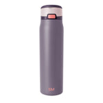 Soft mauve tumbler with dark navy lid and pale blush accent