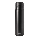 Matte black bottle with SM logo in silver on white background