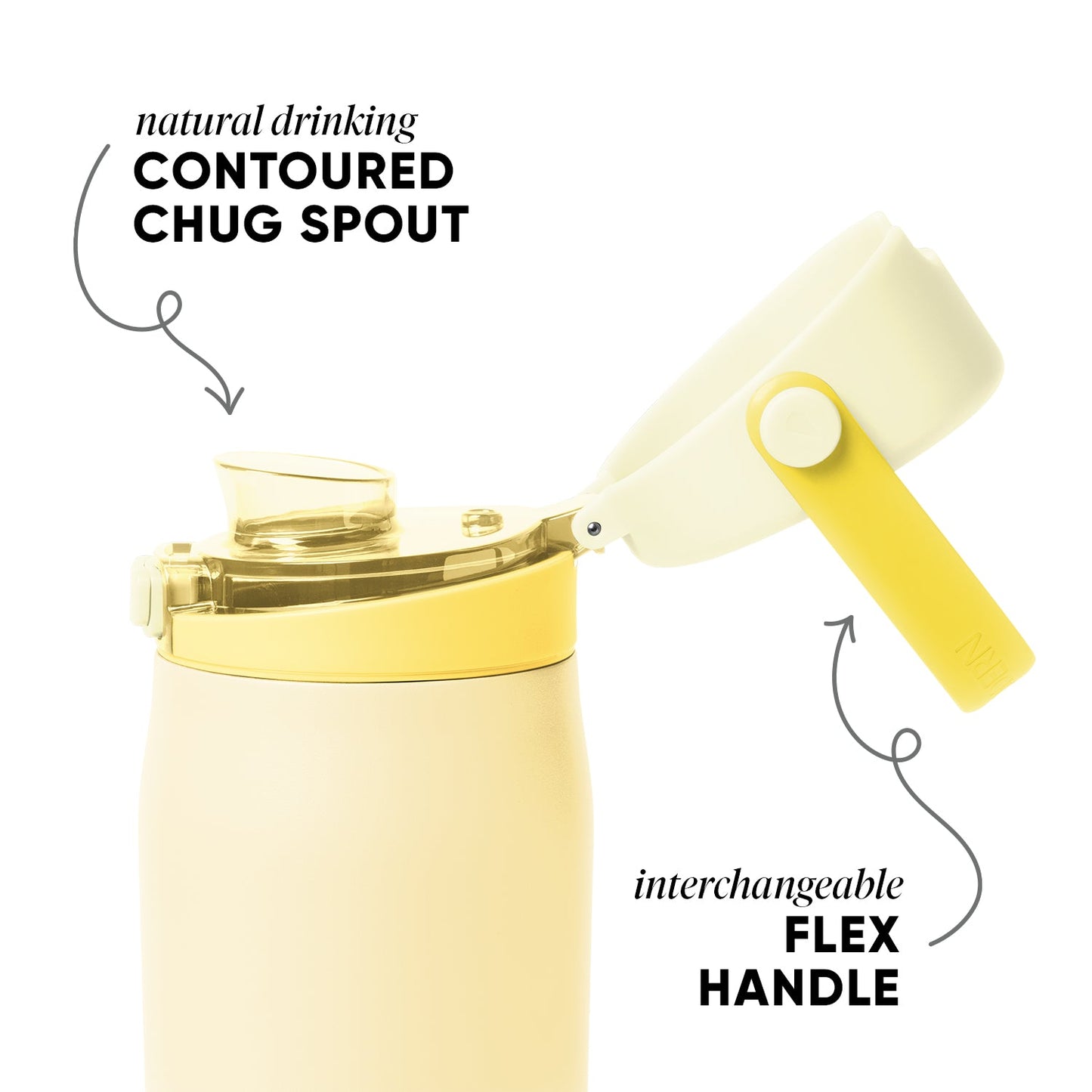 Cream-colored drinking vessel with detachable gold handle against a soft background