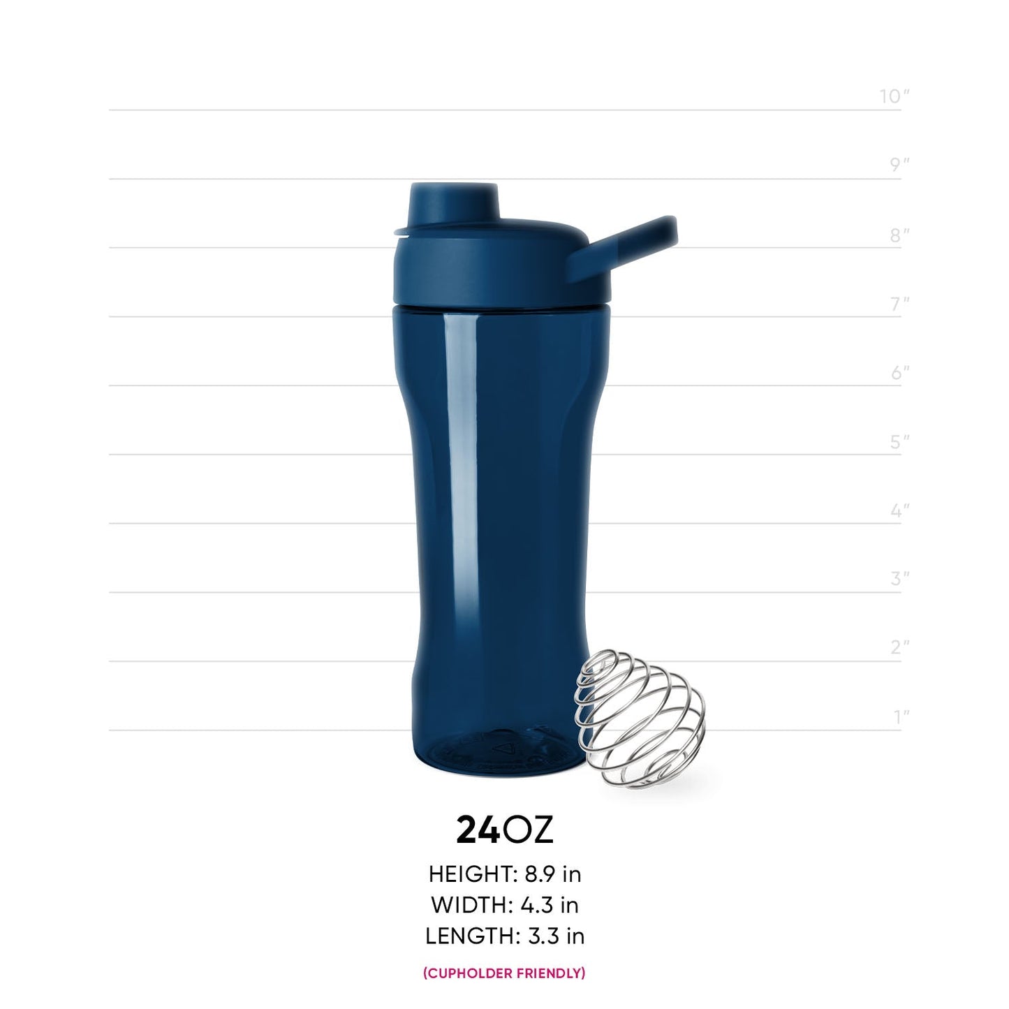 Deep navy blue fabric sample with integrated measurement scale in light gray showing size reference against white background