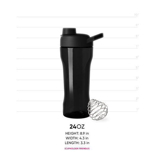 Black drinkware with semi-transparent dark gray accents and light gray measurement scale along right and top edges for size reference.