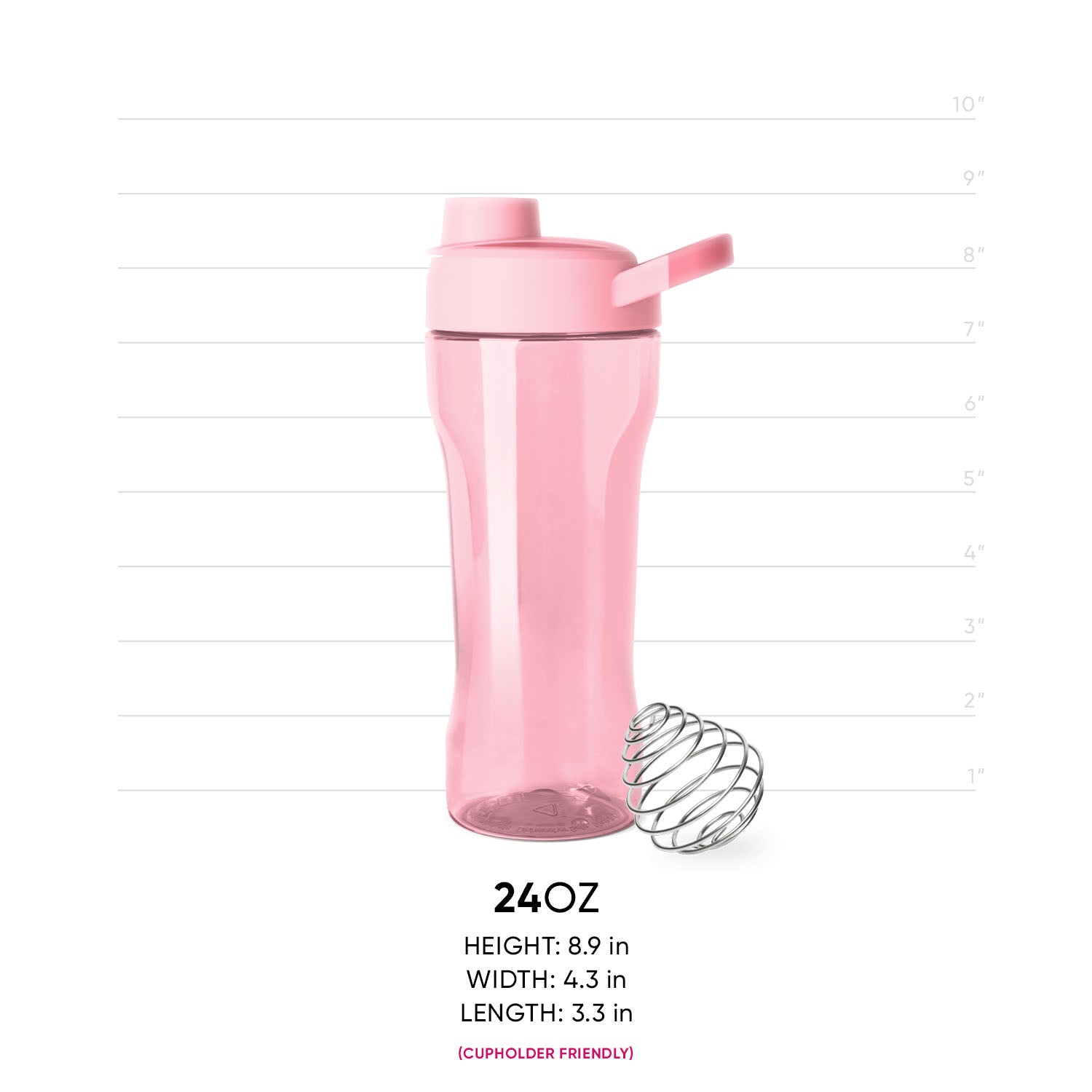 Light pink semi-translucent drinkware with matching lid and flip cap, showcasing soft pastel color design for beverage storage and portable use.
