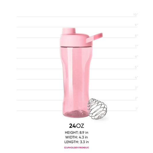 Light pink semi-translucent drinkware with matching lid and flip cap, showcasing soft pastel color design for beverage storage and portable use.