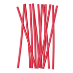 Bright coral red reusable straws displayed against a clean white background
