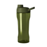 Dual-tone green water bottle with olive sage upper portion and flip-top lid, lighter green main body