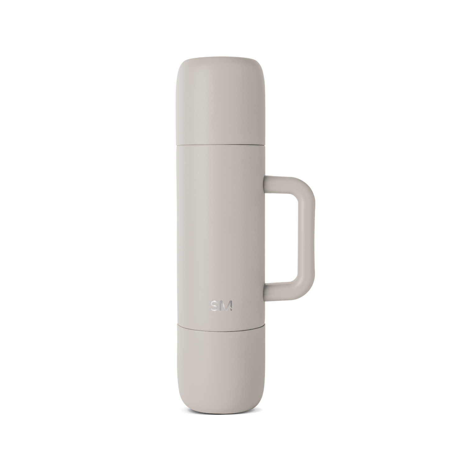 Light greige ceramic vessel with soft taupe coloring and warm neutral undertones covering the body.