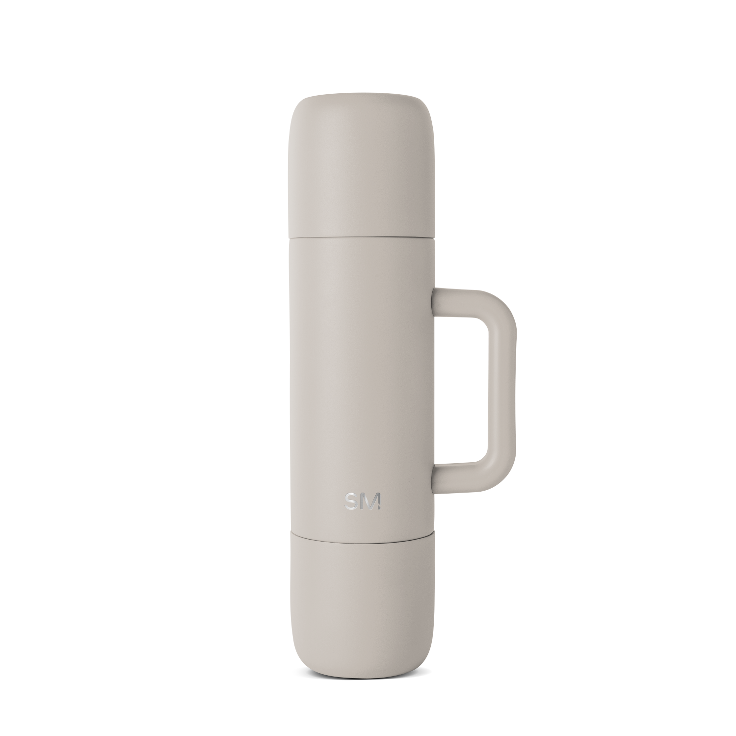 Light greige ceramic vessel with soft taupe coloring and warm neutral undertones covering the body.