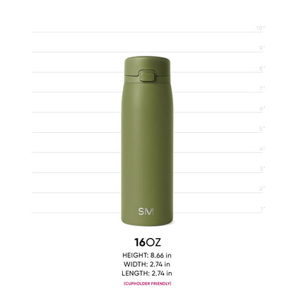 Sage green cylindrical beverage container on light gray background