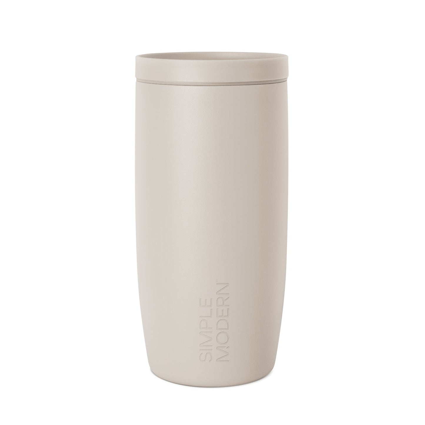 Cream-colored cylindrical vessel with warm beige tone, displayed against neutral background for minimalist aesthetic appearance.