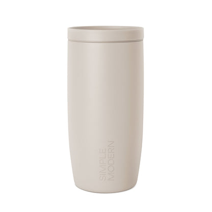 Cream-colored cylindrical vessel with warm beige tone, displayed against neutral background for minimalist aesthetic appearance.
