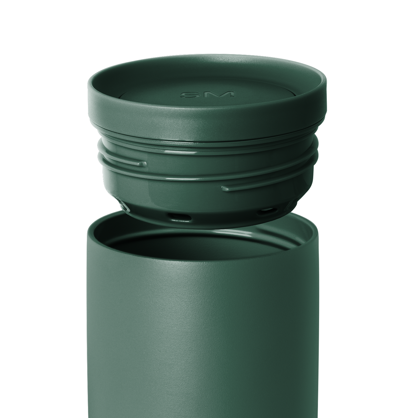 Muted sage green container with matching lid shown against white background