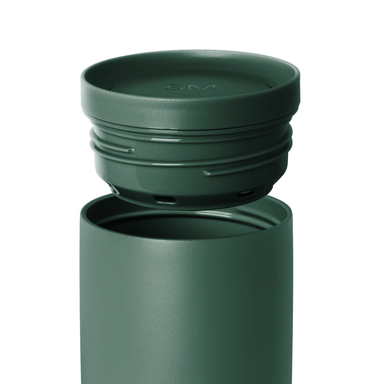 Muted sage green container with matching lid shown against white background