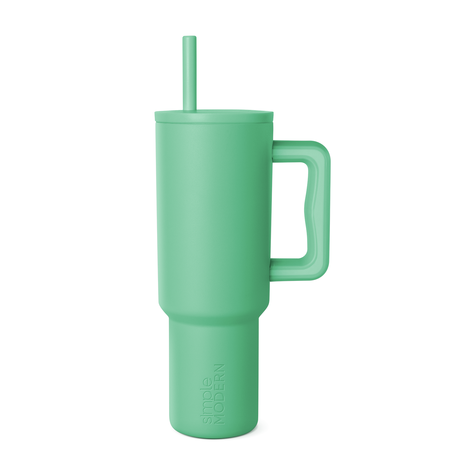 Soft sage green tumbler with clean background, modern muted celadon color throughout, calming aesthetic design