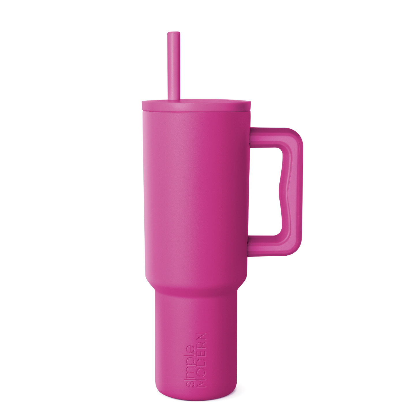 Hot pink tumbler with white background