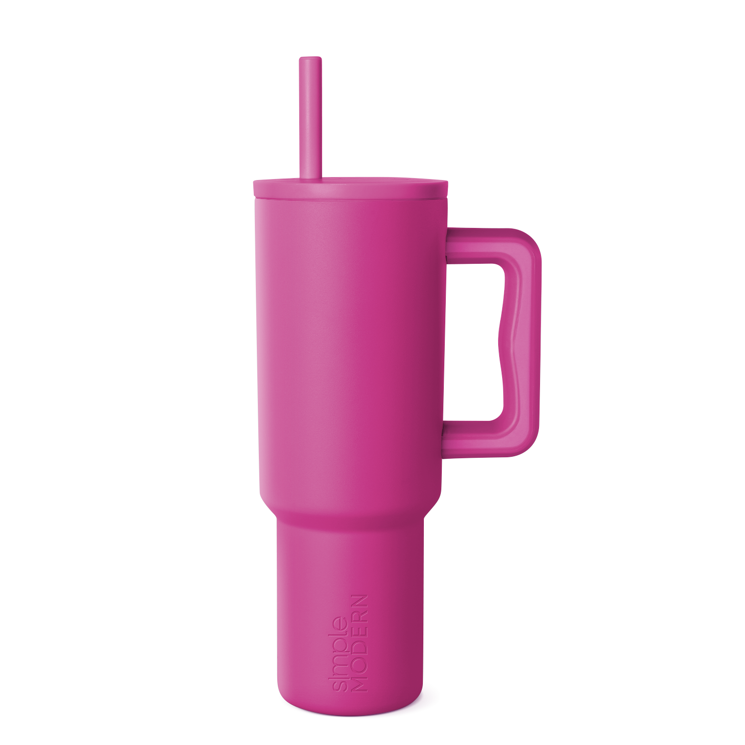 Hot pink tumbler with white background