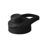 Matte black lid component on white background