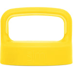 Bright yellow container lid with handle, featuring saturated outer surface and pale yellow interior tones
