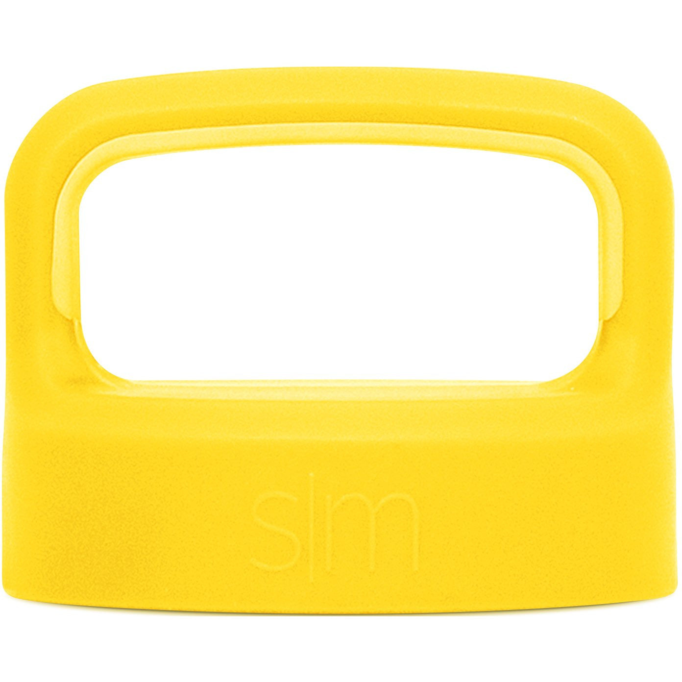 Bright yellow container lid with handle, featuring saturated outer surface and pale yellow interior tones