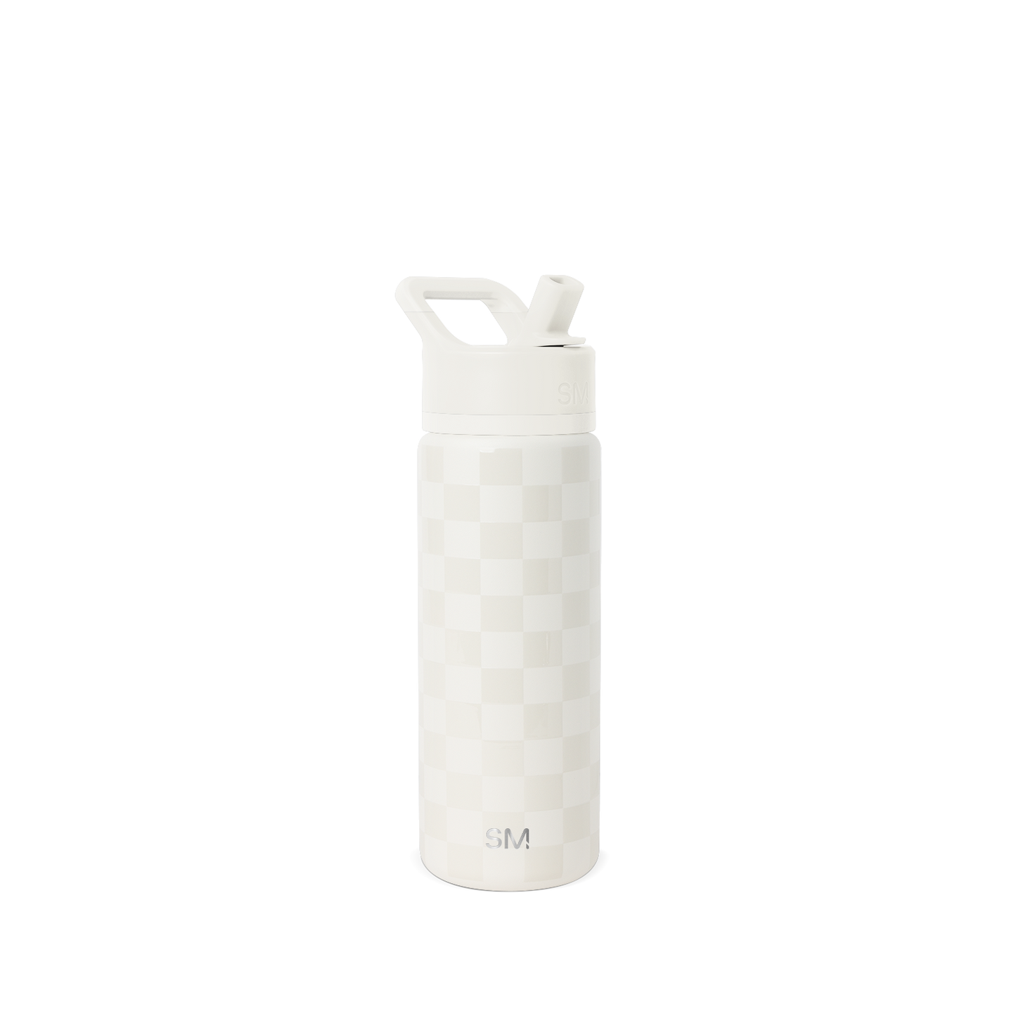 Cream-colored bottle on white background, minimal contrast design