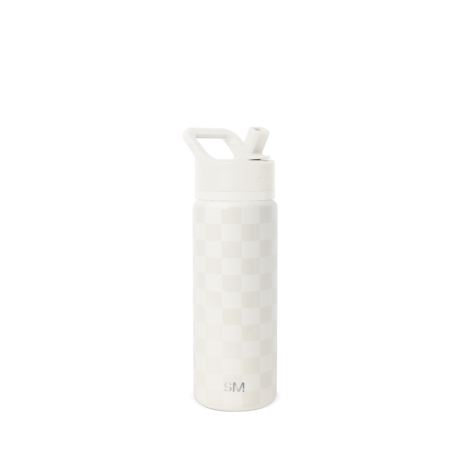 Cream-colored bottle on white background, minimal contrast design
