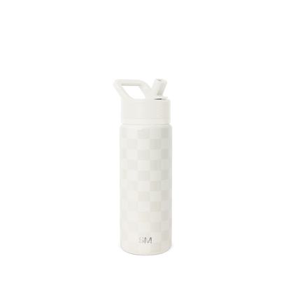 Cream-colored bottle on white background, minimal contrast design