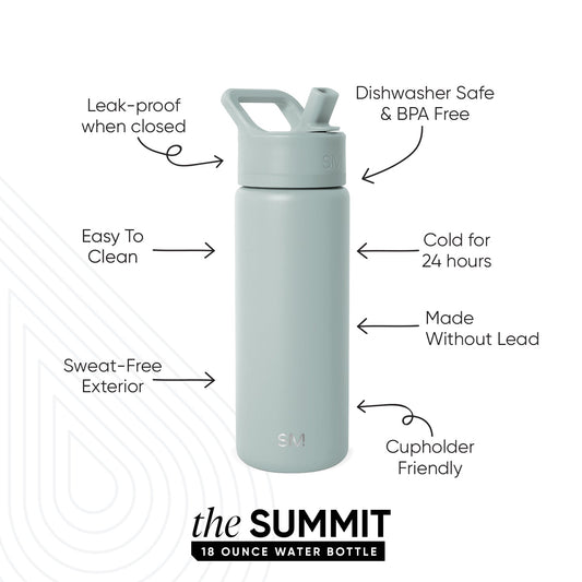 Sage green water bottle with white background featuring subtle light gray geometric wave patterns