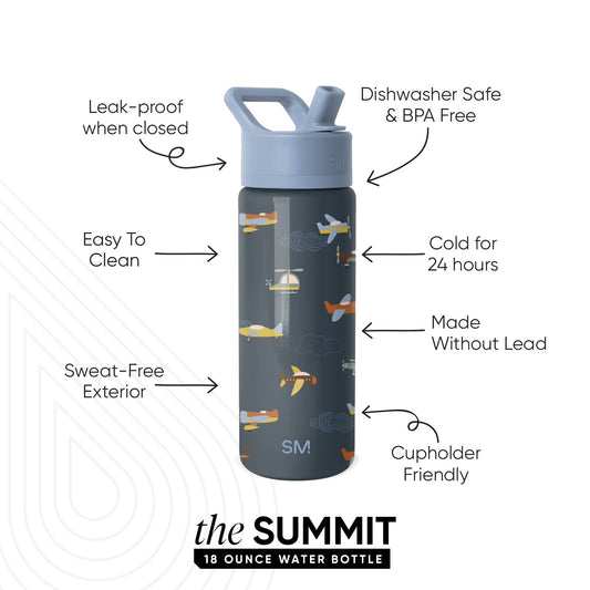 Summit Kids Water Bottle with Straw Lid