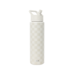 Cream-colored water bottle with textured surface pattern, light ivory finish with subtle tonal variations against neutral background.