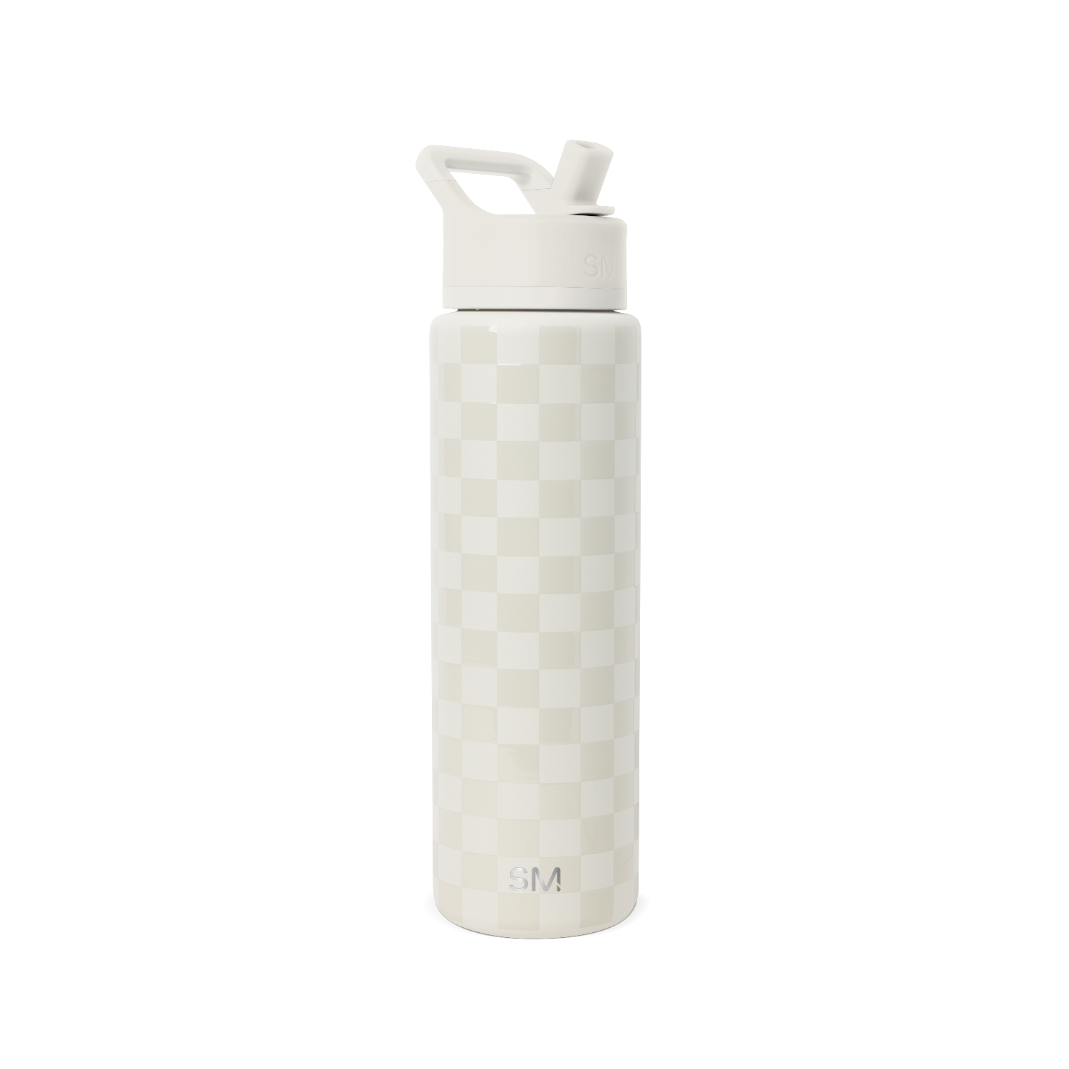 Cream-colored water bottle with textured surface pattern, light ivory finish with subtle tonal variations against neutral background.