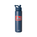 Navy blue water bottle with matching cap and carry handle, model SM2-S-30-FDV-M
