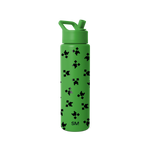 Bright green Simple Modern water bottle with matching cap and carry handle on white background
