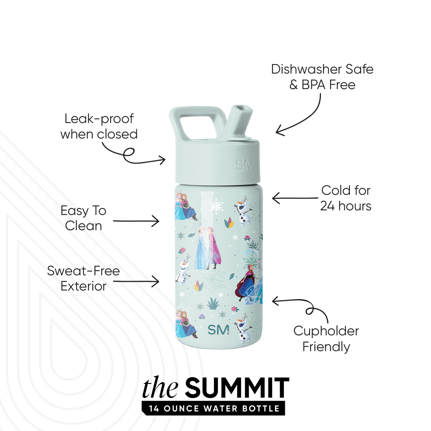 Summit Kids Water Bottle with Straw Lid