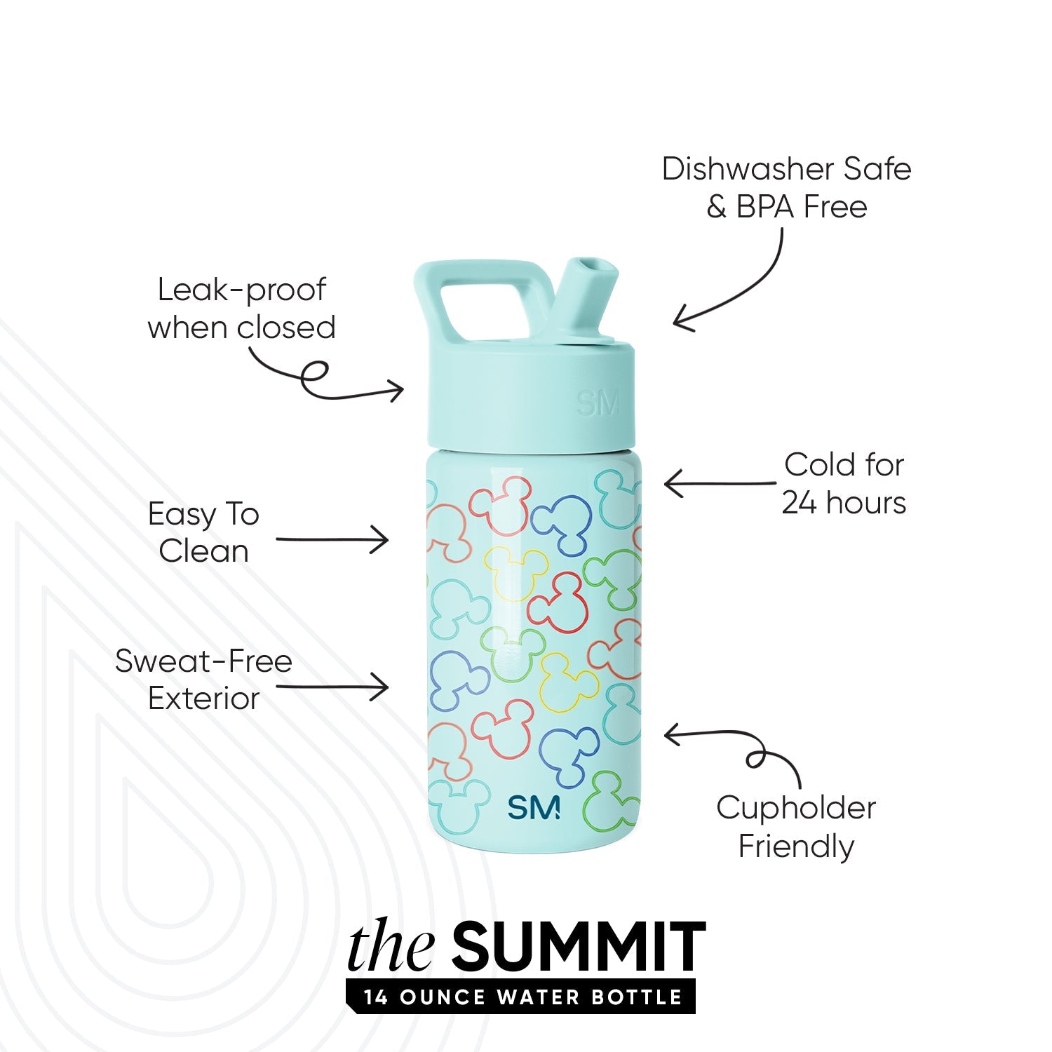 Summit Kids Water Bottle with Straw Lid