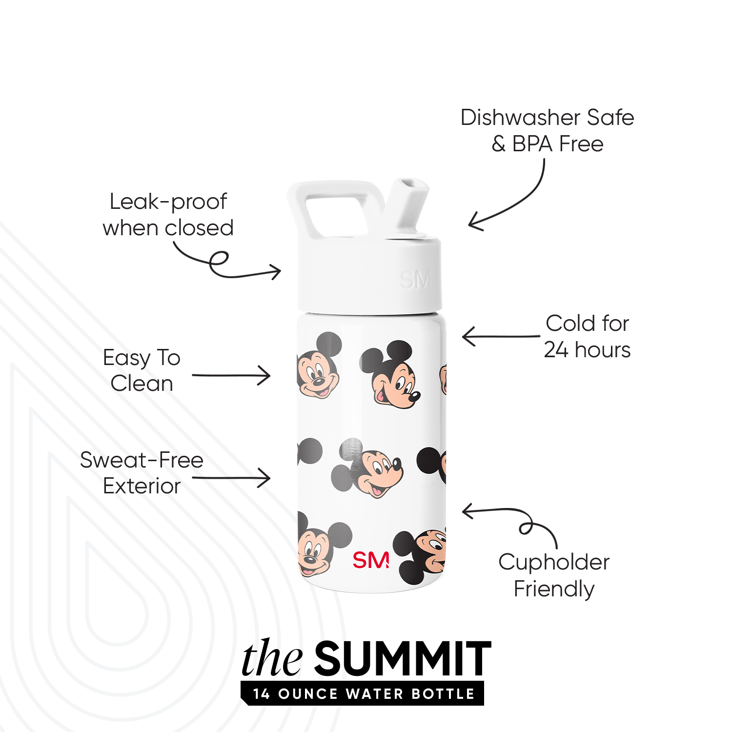 Summit Kids Water Bottle with Straw Lid