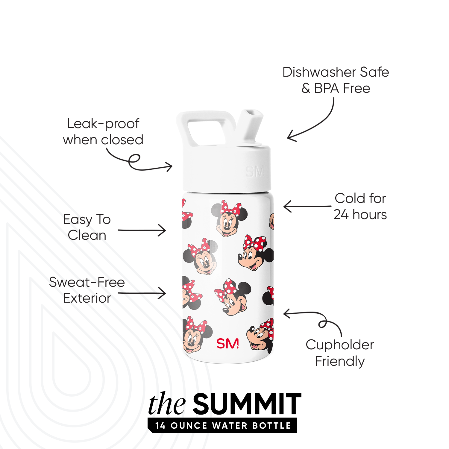 Summit Kids Water Bottle with Straw Lid