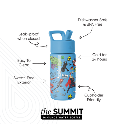 Summit Kids Water Bottle with Straw Lid