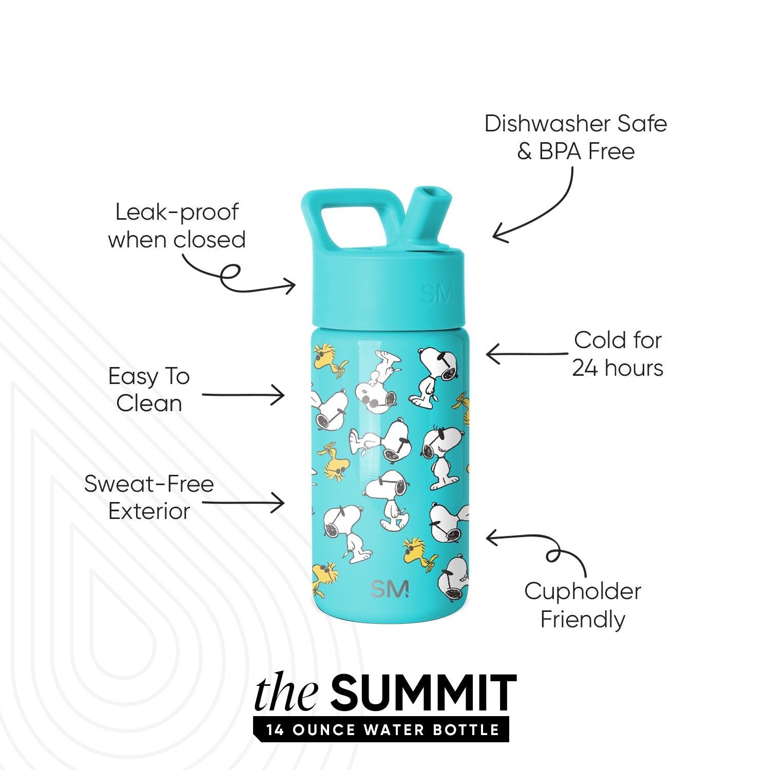 Summit Kids Water Bottle with Straw Lid