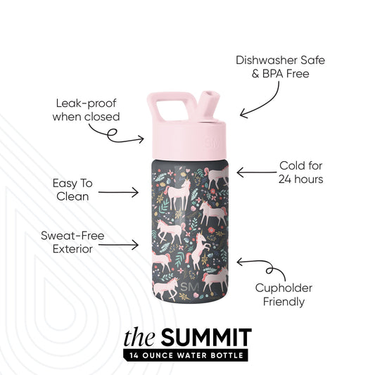 Summit Kids Water Bottle with Straw Lid
