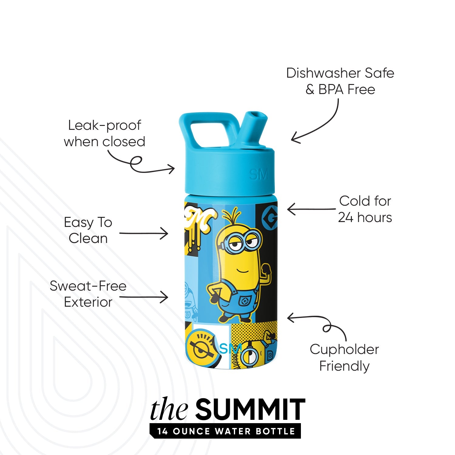 Summit Kids Water Bottle with Straw Lid