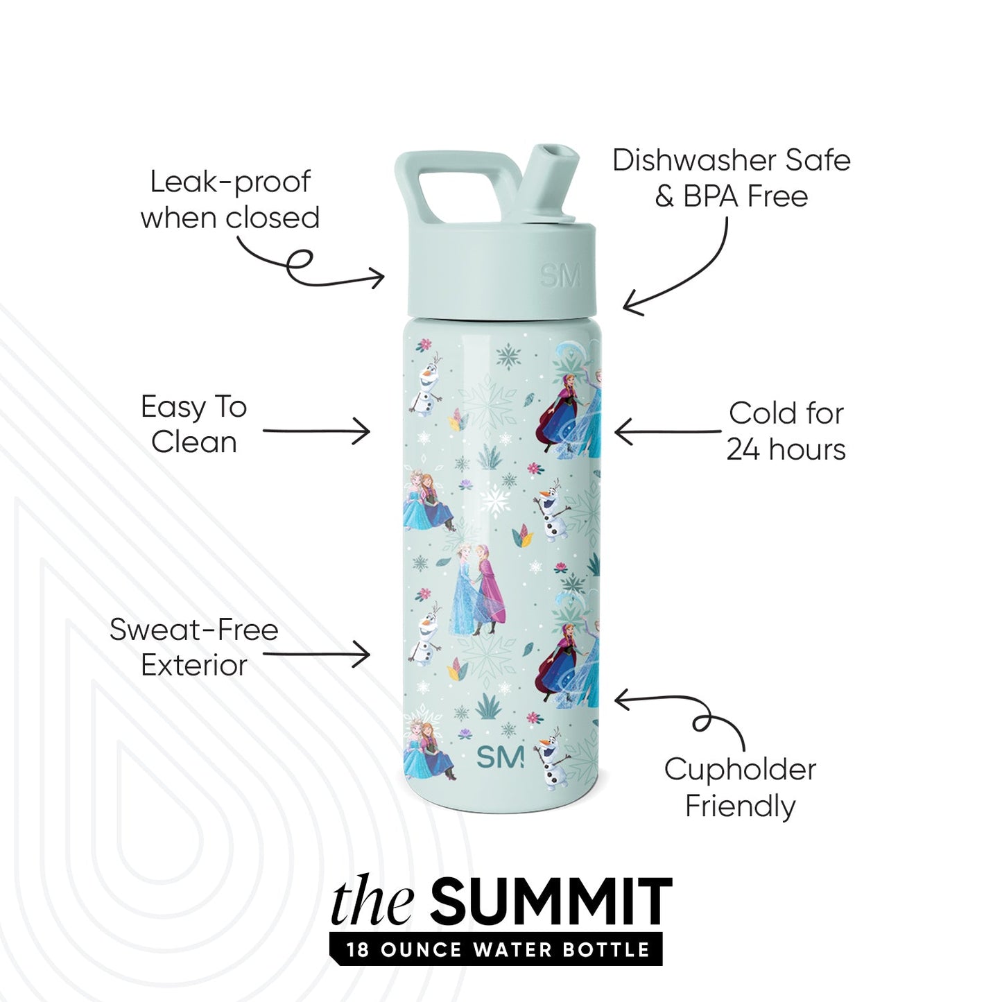 Summit Kids Water Bottle with Straw Lid