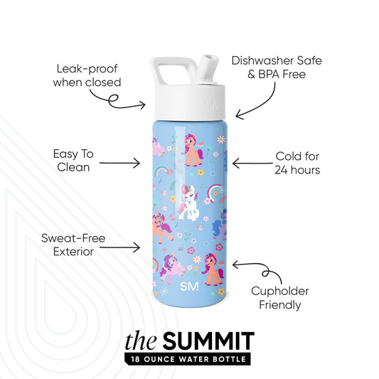 Summit Kids Water Bottle with Straw Lid
