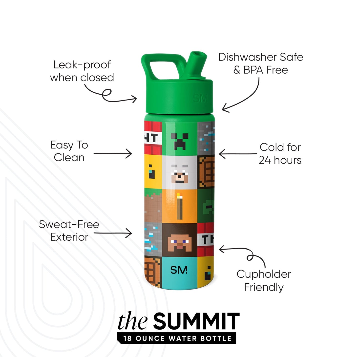 Summit Kids Water Bottle with Straw Lid