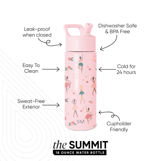 Summit Kids Water Bottle with Straw Lid