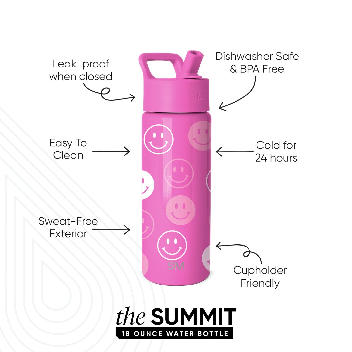 Summit Kids Water Bottle with Straw Lid