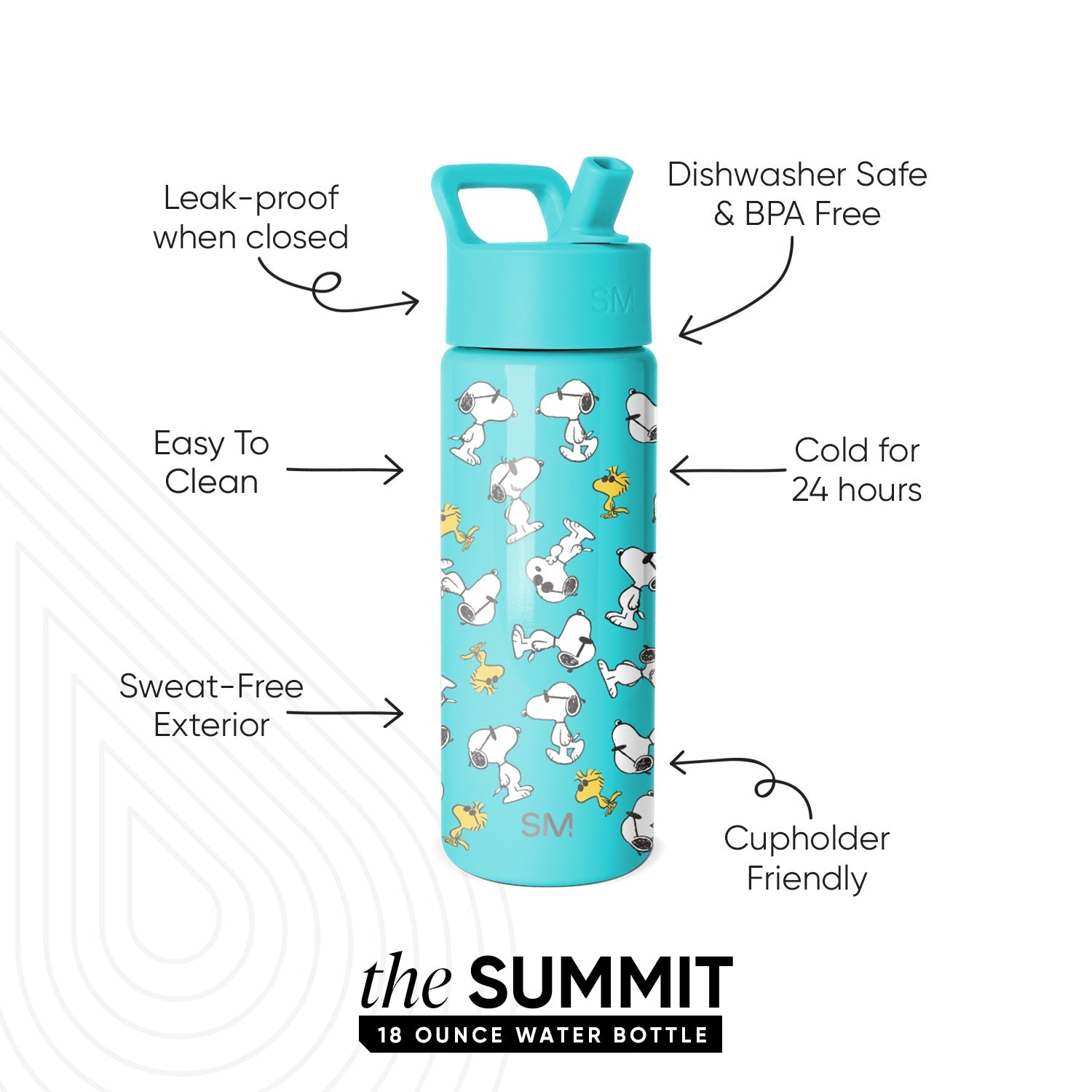 Summit Kids Water Bottle with Straw Lid