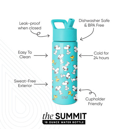 Summit Kids Water Bottle with Straw Lid