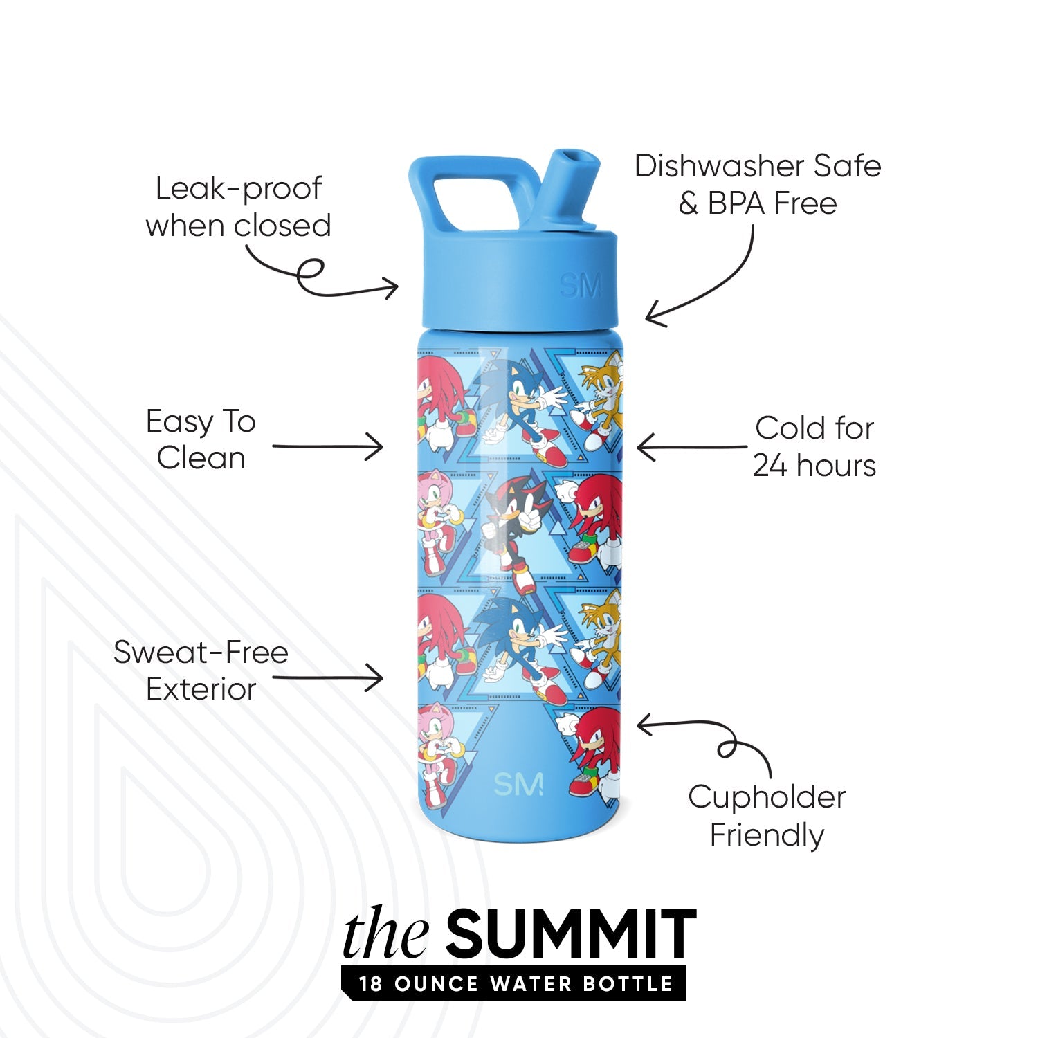 Summit Kids Water Bottle with Straw Lid