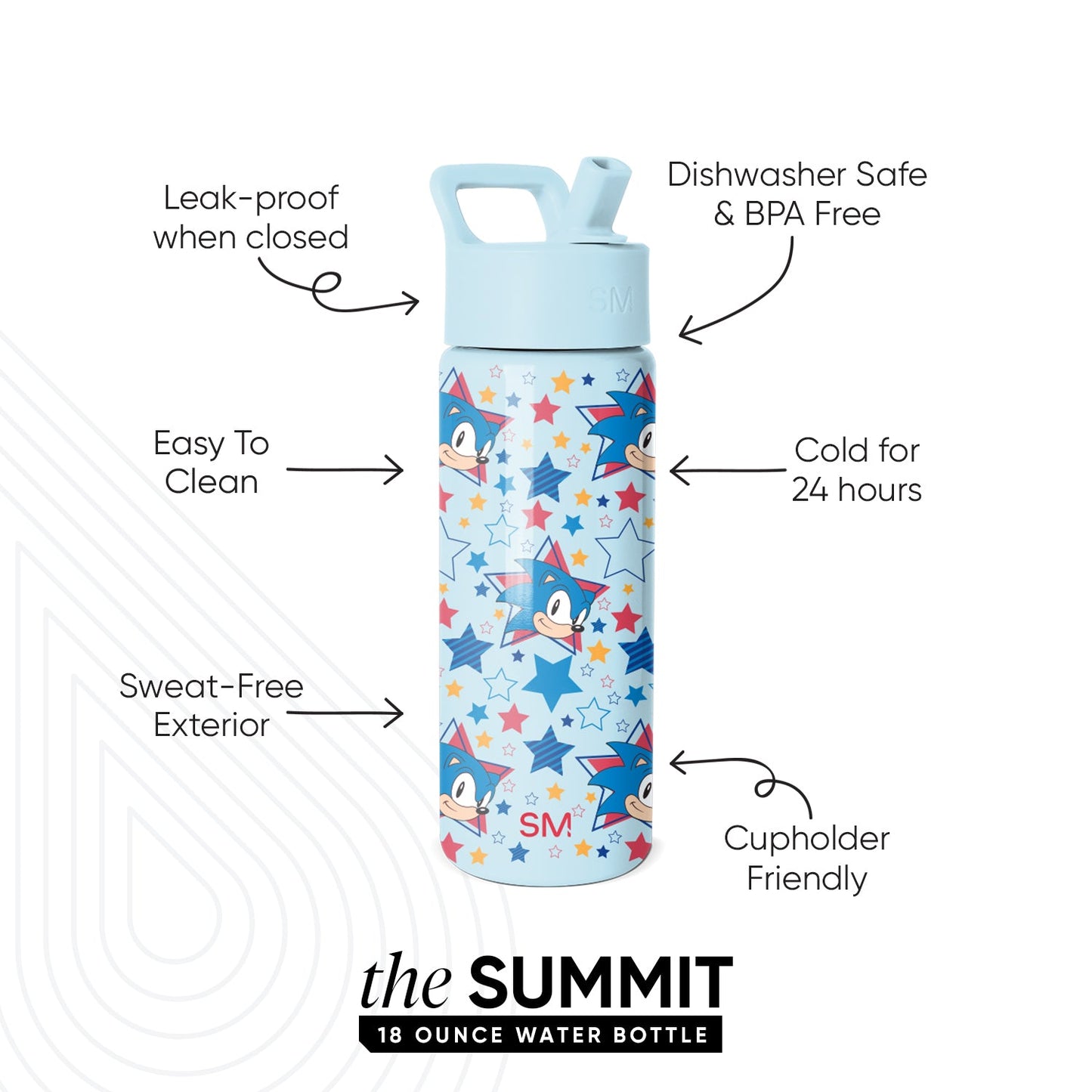 Summit Kids Water Bottle with Straw Lid
