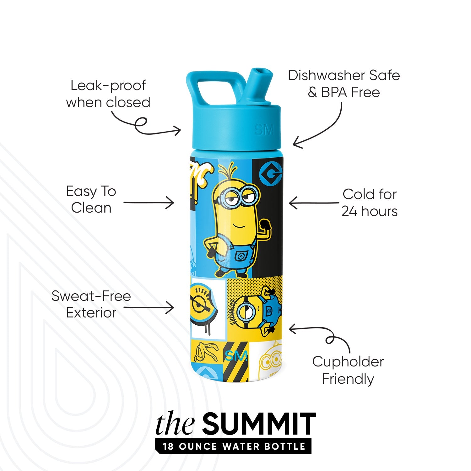 Summit Kids Water Bottle with Straw Lid
