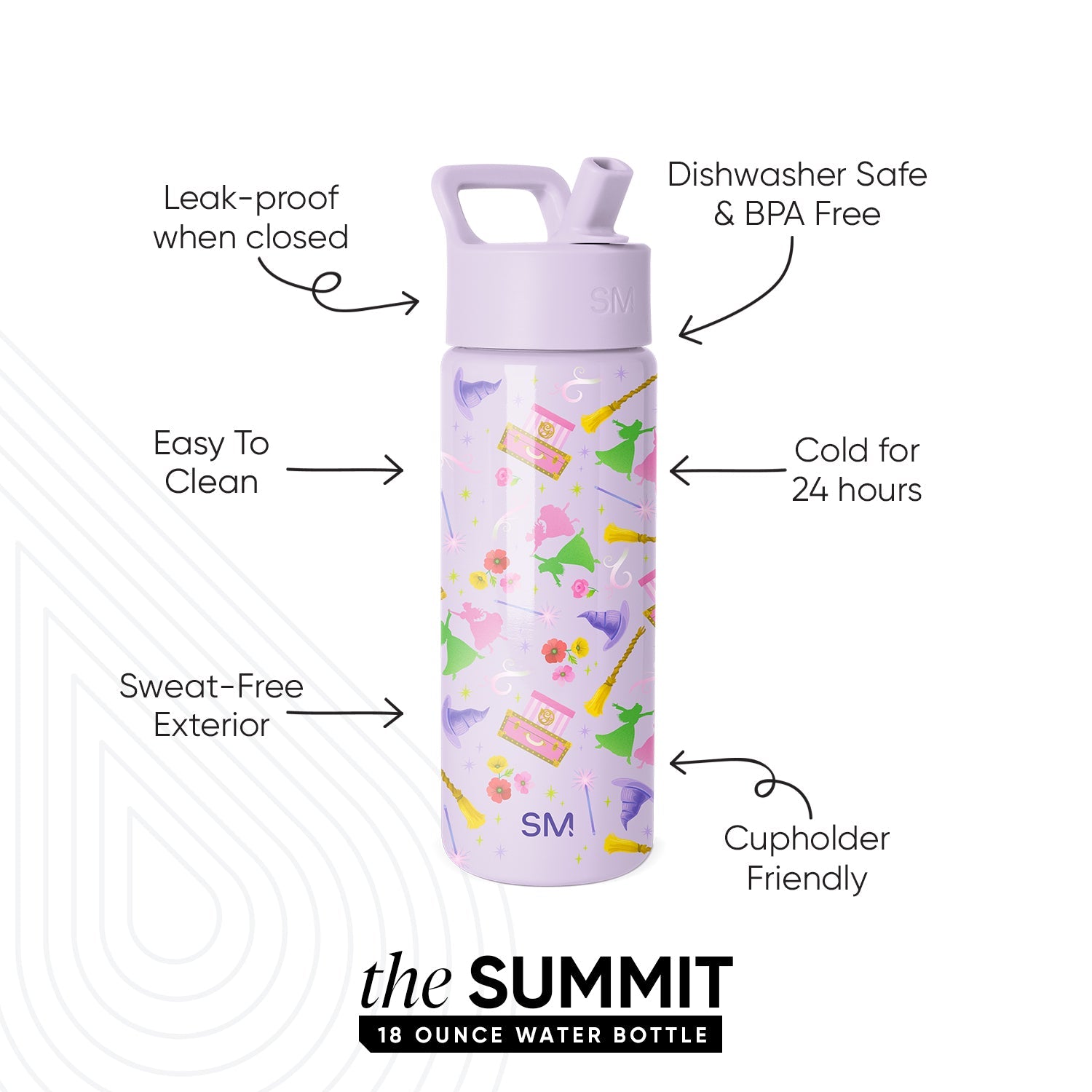 Summit Kids Water Bottle with Straw Lid